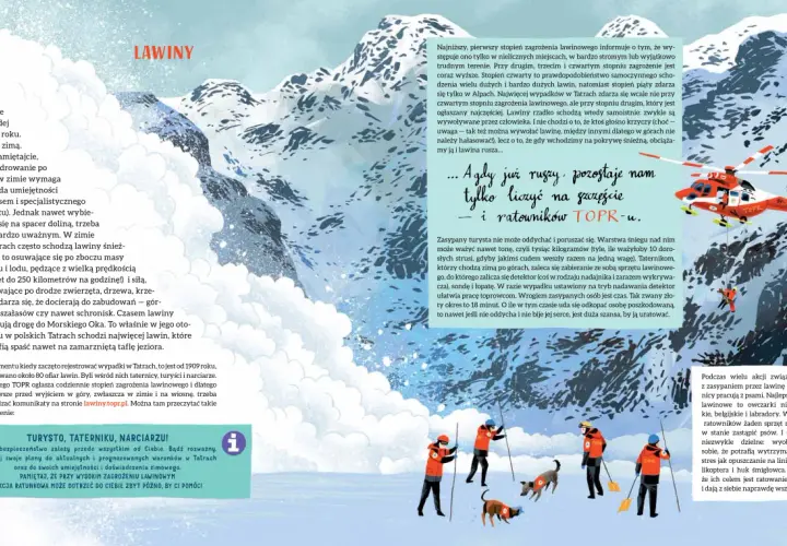 Zimowe Tatry od strony słowackiej. Ratownicy TOPR z psem lawinowym w akcji ratunkowej.