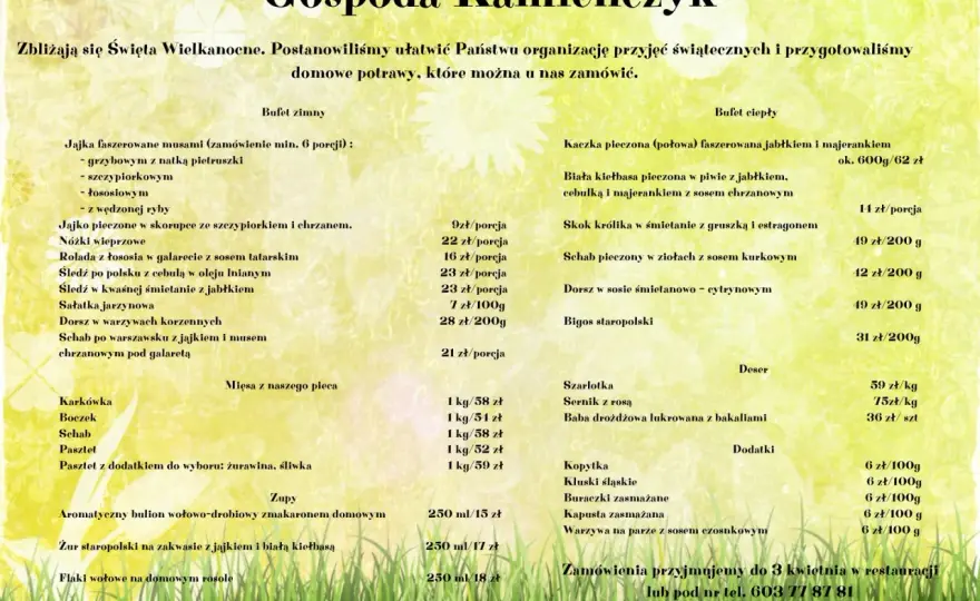 Gospoda pod Monastyrem: Menu, Ceny i Informacje Praktyczne